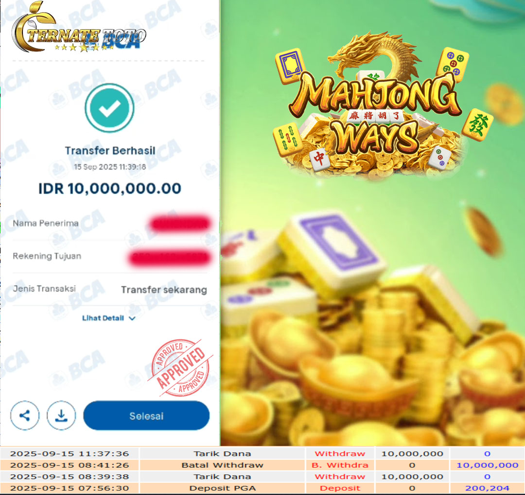 TERNATETOTO - MENANG MAHJONG WAYS 2 Rp.10,000,000,-